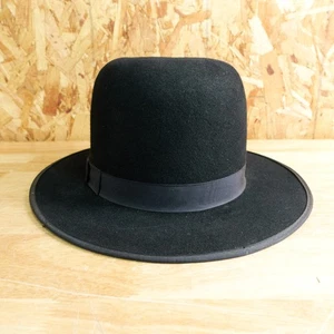 ÁGUILA VOLADORA FIELTRO NEGRO AMISH SOMBRERO CINTA DE TELA TALLA 7-1/2" Largo Ovalado - Imagen 1 de 8