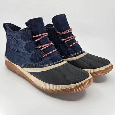 Botas de invierno Sorel Out 'N About Plus acolchadas impermeables azul marino talla 9 Foto 1 de 4