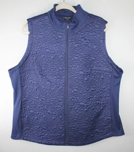 Chaleco acolchado ZELOS para mujer azul marino talla grande 3X cremallera completa bolsillos paneles - Imagen 1 de 15