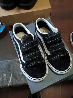 Vans Knu Skool эластичный кружева - черный / белый размер 9 ребенка ясельного возраста туфли фургоны без коробки  - Изображение 1 из 4