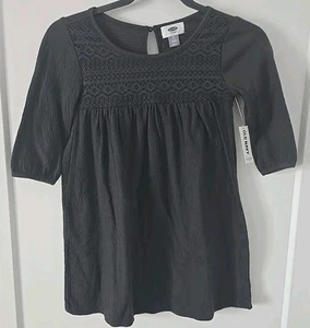 Old Navy- Girl's Charcoal Grey 3/4 Sleeve Dress- Small 6-7 - Picture 1 of 8