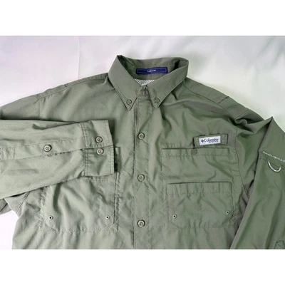 Columbia PFG Tamiami Long Sleeve Fishing Shirt Omni Shade Men's S Olive Green - Image 1 of 4