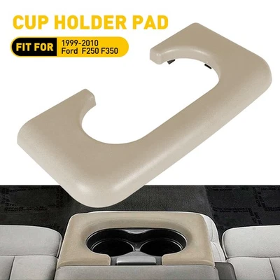 For 1999-2010 Ford F-250 F-350 Center Console Cup Holder Armrest Pad Beige 1Pc Foto 1 de 4