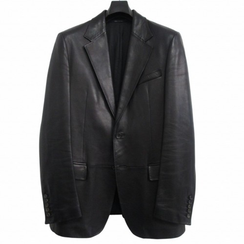 Gucci Tom Ford agnello pelle di pecora 2B giacca sartoriale singola nera usata 3b730