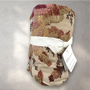 New Pottery Barn EMRYS EMBROIDERED Cotton Table Throw 50" x 50" Fall NWT 🎁 - Picture 1 of 3