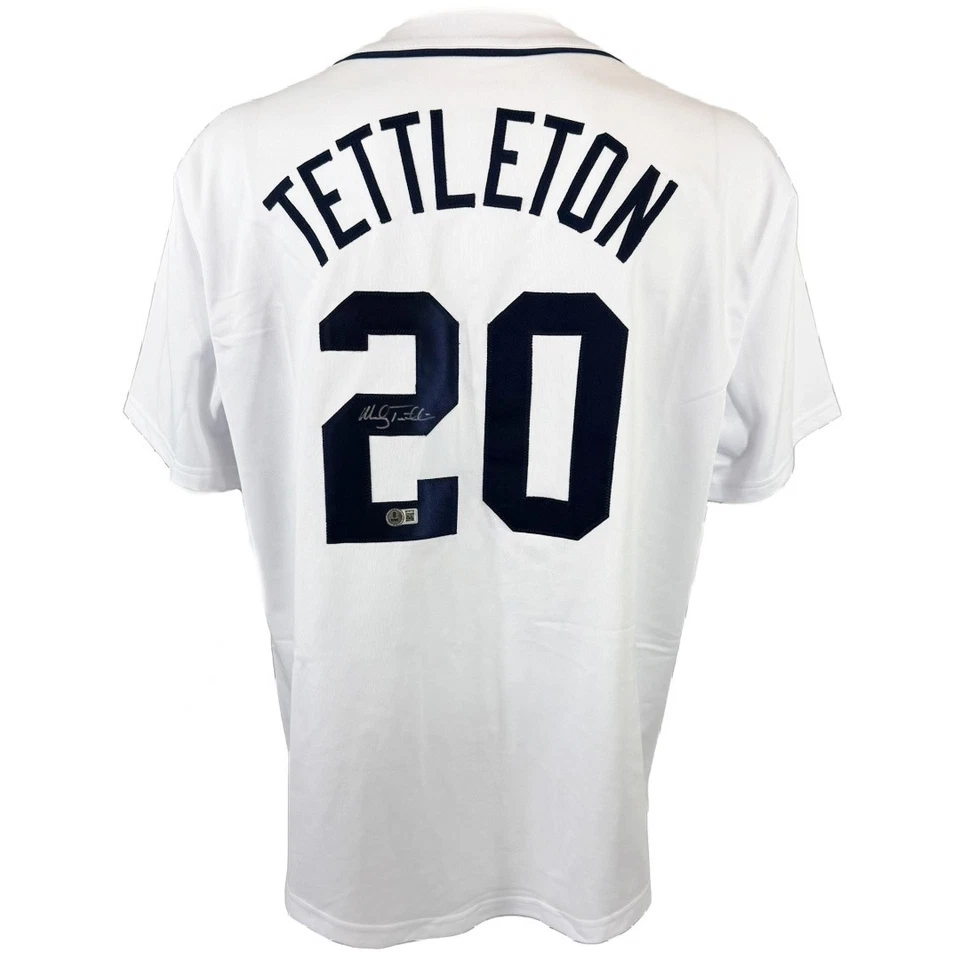 Camiseta firmada autografiada por Mickey Tettleton MLB Detroit Tigers BAS Foto 1 de 3