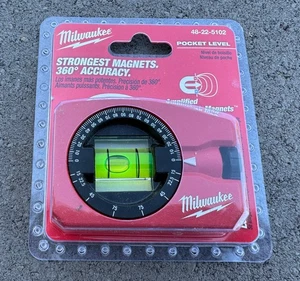 OEM Milwaukee Amplified Rare-Earth Magnets Pocket Level Angle Finder 48-22-5102 - Picture 1 of 2