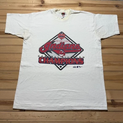 Vintage 1997 Cleveland Indians Central Division Champions MLB Shirt - Size XL - Image 1 of 4