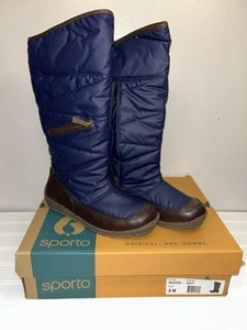 New Women's Sporto Active Navy Waterproof Quilted Winter Boots Master 8 M - Picture 1 of 9