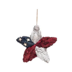 Americana 4th of July Pine Cone Star Patriotic Ornament - Picture 1 of 3