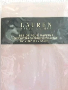 Ralph Lauren Cloth IVORY Dinner Napkins Moire Stripe Set of 4 20x20 NEW - Picture 1 of 4