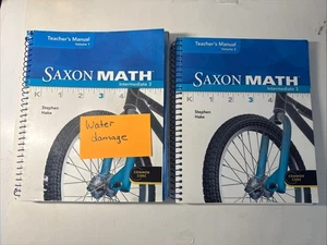 Saxon Math Intermediate 3, TEACHERS MANUALS volume 1 & 2, (Water Damage) - Picture 1 of 13
