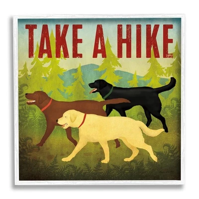 Take a Hike Phrase White Framed Giclee Art Design by Ryan Fowler - Image 1 of 4