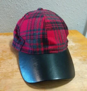 Gorra de sombrero a cuadros para hombre ajustable negra roja - Imagen 1 de 5