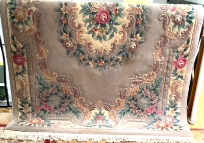 ALFOMBRA ORIENTAL CHINA ANUDADA A MANO 100% LANA Q-Y ALTA LÍNEA 90 GRUESA Foto 1 de 4