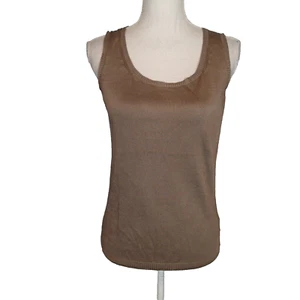 St John Womens Knit Top sz s Sleeveless knit Basic tan / beige/taupe - Picture 1 of 14