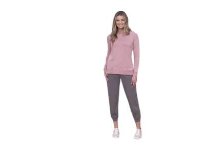 AnyBody Beach 洗法国 Terry 连帽衫深腮红粉色可选尺寸 A393063 — 第 1/4 张图片