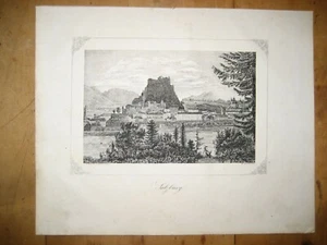 originale Litho Salzburg Klimt Medau Leitmeritz Ansicht SELTEN !!! - Bild 1 von 4