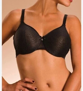 Chantelle C Magnifique UK 34F Wired Full Cup Unpadded Smooth Tshirt Black Bra - Picture 1 of 8