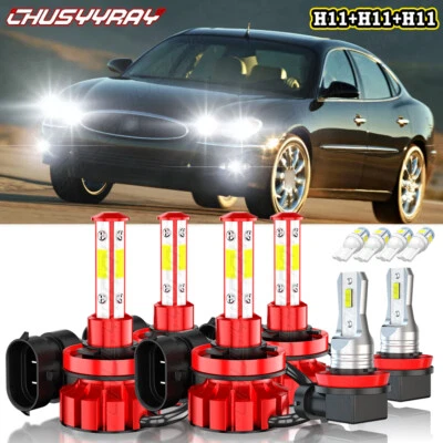 For Buick Allure 2005-2010 6X Combo LED Headlight Hi/Lo + Fog Light Bulbs 6000K - Image 1 of 4