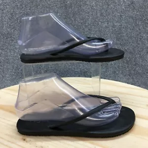 Flojos Sandals Womens 6.5 Flip Flop Thong Black Toe Post Slip On Casual Flats - Picture 1 of 15