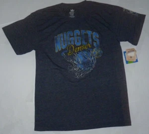 NEW ADIDAS NBA Denver Nuggets Basketball T Shirt Youth Boys M 10 12 NWT - Picture 1 of 2