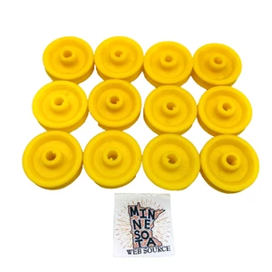 12 Vtg Construx Small Pulley Yellow Wheels by Fisher Price Replacement Parts - Picture 1 of 4