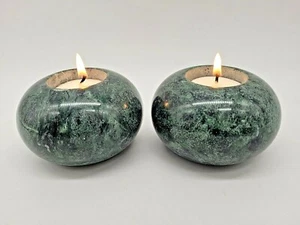 JUEGO DE 2 CANDELABROS CANDELABROS CANDELABROS CANDELABRO PIEDRA ÓNIX MÁRMOL VERDE - PISAPAPELES - Imagen 1 de 6