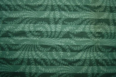 2 Yards Green on Green Ferns Stripes  Cotton Treated Fabric 71" X 44" - Image 1 of 3