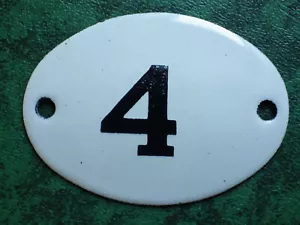 Russia USSR Soviet Apartment Flat Door Hot Enamel Number Sign 1960s no.4 UNUSED - Picture 1 of 3