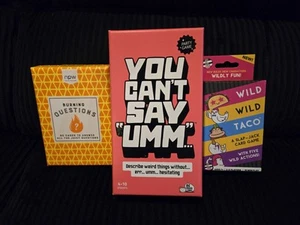 3 Games Total! You Cant Say Umm - Wild Wild Taco - Burning Questions - All New! - Picture 1 of 8