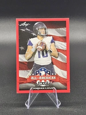 2020 Leaf Draft - All-American Jordan Love #71 Red (RC) Green Bay Packers Rookie - Image 1 of 3