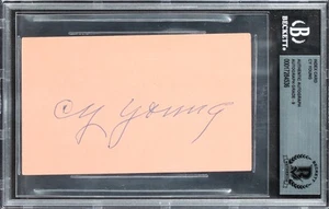 Cy Young Authentic Signed 3x5 Index Card Auto 9! Autographed BAS Slabbed - Picture 1 of 2