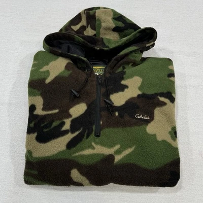 VTG Cabelas Dry Plus Camo Pullover Hoodie Hunting Jacket Mens 2XL Made in USA - Image 1 of 4