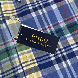 NEU Polo Ralph Lauren Herren Größe 6XB Oxford blau kariert kurzärmliges Hemd groß - Bild 1 von 7