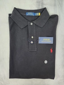Polo Ralph Lauren Black Mesh Polo Shirt Men's Size Large Tall New With Tags - Picture 1 of 10