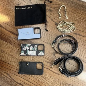Bandolier iPhone 13 Pro Wallet Crossbody Case THREE Set Lot / BONUS Wrist Strap! - Photo 1 sur 16
