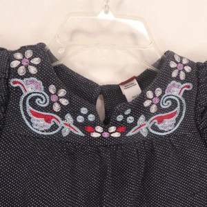 Tea Girls 5 Dress Blue Short-sleeved Embroidered Collar - Picture 1 of 10
