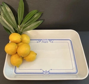 Bernardaud Limoges Cafe Paris Blue Lasagna Serving Baking Dish 14" X 10" - Picture 1 of 15