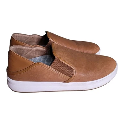 OLUKAI KI'IHELE 'ILI Zapatos Mujer W 9 Marrón Cuero Tenis Caminar Sin Cordones Foto 1 de 4