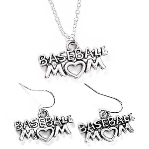 Baseball Mom Necklace and Earrings Set Handmade Jewelry NEW - Picture 1 of 1