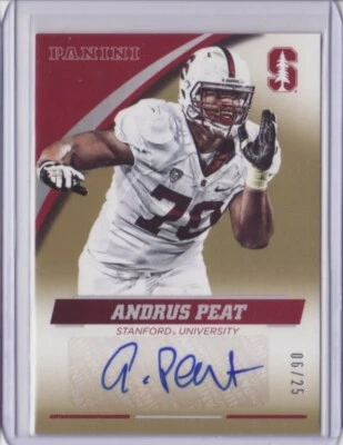 2015 Panini Collegiate Stanford Autograph Gold Andrus Peat /25 Auto - Flat S/H - Image 1 of 2