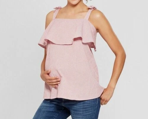 Ingrid & Isabel Womens Maternity Red White Striped Tank Top New w/ Tags - Image 1 of 1