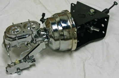 1966-77 Ford Bronco 8" Dual Chrome Brake Booster Master Assembly Valve Disc Disc - Image 1 of 4