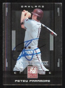 PETEY PARAMORE Autograph Baseball card auto OAKLAND ATHLETICS