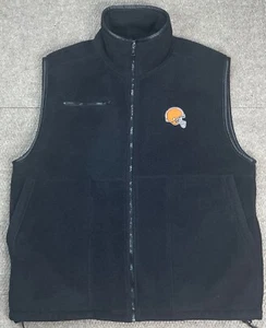 National Football League Vtg NFL Cleveland Browns Men's Black Fleece Vest Size L - Picture 1 of 12