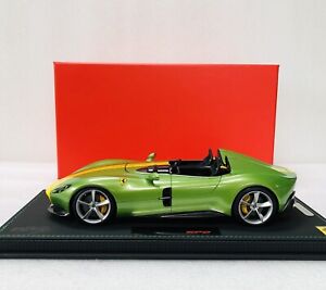1/18 BBR Ferrari Monza SP2 Green/Yellow Stripe Limited 25 PCs With Display Case