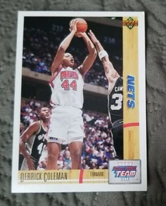 1991-92 Upper Deck New Jersey Nets Basketball Card #35 Derrick Coleman - Picture 1 of 2