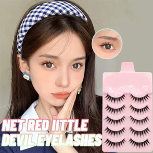 10Pairs Natural Long 3D False Mink Fake Eyelashes Manga Eye Lashes Reusable AU ↖ - Picture 1 of 26