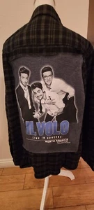 Il Volo Pop Trio Logo auf upcycledem Flanell. Maßgeschneidert für SIE! Nur EINE!! - Bild 1 von 1